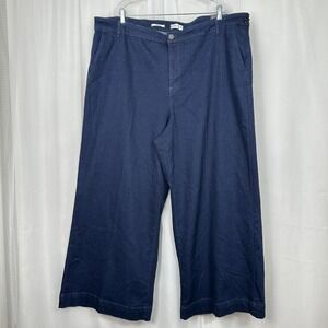 Ava & Viv Super Wide Leg Jeans 24R Blue High Rise Stretchy Dark Wash Relaxed Fit
